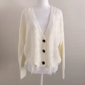 NWOT Polly & Esther loose cable knit distressed cardigan thumbnail 2