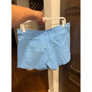 Lilly Pulitzer Adie Ruffle Pocket Textured‎ Stretch Shorts Crew Blue Size 14 thumbnail 3