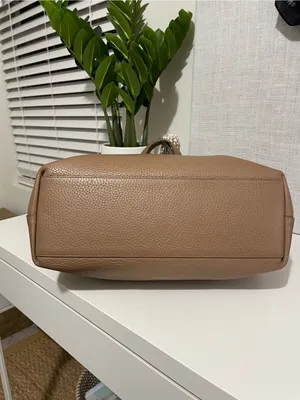 CUYANA 13” system tote bag purse Minimalist Taupe Leather cappuccino brown thumbnail 11