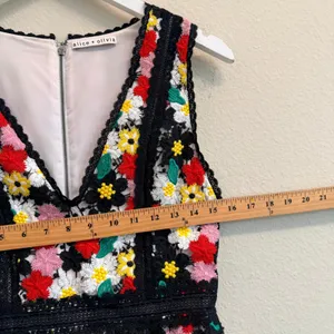 Alice + Olivia Zula Party Mini Dress Size 2 XS Floral Lace Embroidered Cocktail thumbnail 13
