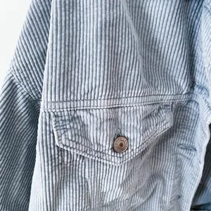 AMERICAN EAGLE Bomber Cropped Corduroy Light Blue Cotton Jacket Sz S thumbnail 6