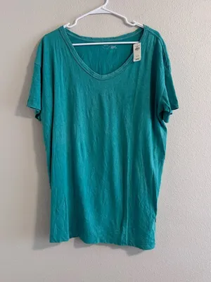 NWT aerie Teal V-Neck Short Sleeve Tee thumbnail 1