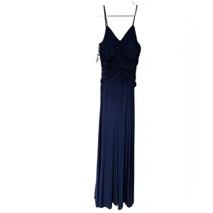Julia Jordan Navy Blue Sleeveless Front Twist Drape A-Line Maxi Evening Gown thumbnail 5