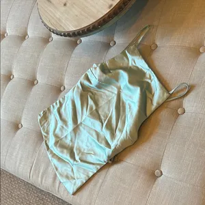 Zara Satin Mint Green Backless Top Size XS thumbnail 4