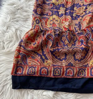 The Limited Silk Paisley Print Flounce Hem Skirt thumbnail 3
