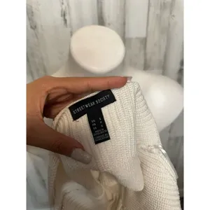 Streetwear Society Lace Up Ribbed Knit Crop Top Womens S Ivory Bralette Cami thumbnail 3