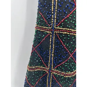 VTG Stenay Silk‎ Holiday Beaded Blouse Short Sleeve Embellished Women's Top L thumbnail 4