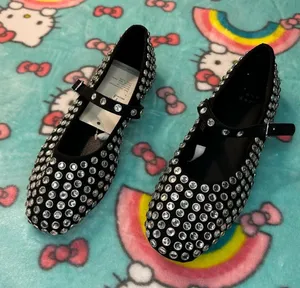 Issa Rhinestone Mary Jane Ballet Flats - A New Day Black size 6‎ thumbnail 1
