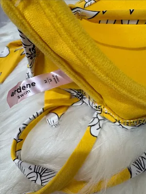 Yellow Floral Push-Up Bikini Top thumbnail 4