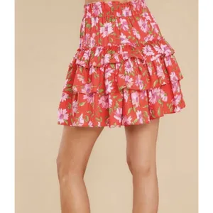 LoveShackFancy Mambo Red Mini Skirt XS NWT Lined Coquette Feminine MSRP $345 thumbnail 2