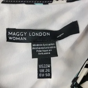 Maggie London Stitch Fix Dress 22W Black White Cenna Jersey Starbust Mini NEW thumbnail 2