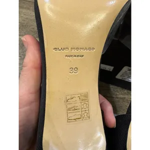 Club Monaco Grow grain Black Ribbed Heels Illusion Accent Size 39 thumbnail 7