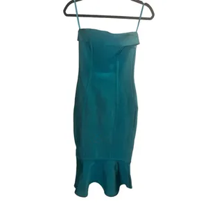 ✨Few Moda Cocktail Strapless Bondage Ruffle Trim Blue Sz Small Dress✨ thumbnail 3