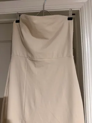 Apricot strapless jersey knit dress thumbnail 2