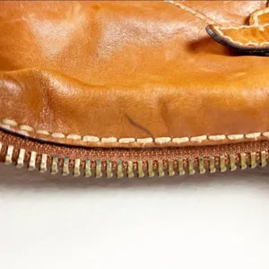 FOSSIL Brown Leather Stitched Adjustable Strap  Paisley Lined Shoulder Bag Boho thumbnail 15