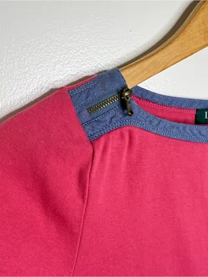 Lauren Ralph Lauren Short Sleeve Top Women’s Size Small Chambray Trim Cotton thumbnail 4