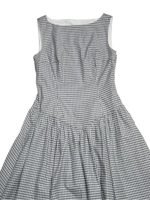 NWT Reformation Elvira in Slate Check Gingham Cotton Bubble Hem Midi Dress 6 thumbnail 6