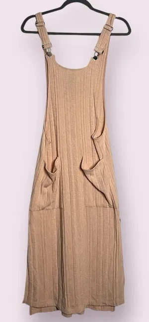 K/Lab Pink Ribbed Overall Style Dress Small thumbnail 1
