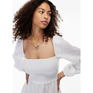 Aritzia Wilfred Tempest White Organic Linen Mini Dress Sz S thumbnail 4