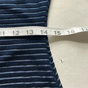 Lulu’s Ticket to chic Navy Blue Striped Velvet Balloon Sleeve dress Size small thumbnail 15