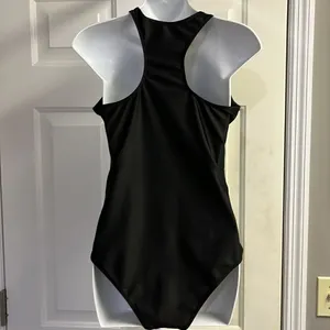 SHEIN Black One Piece Plunging Neckline with Tie and Razorback Swimsuit- Large thumbnail 8