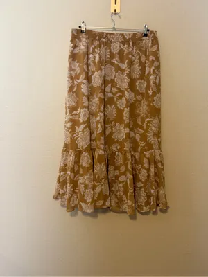 LOFT Floral Ruffle Midi Skirt‎ Size 14 NWT thumbnail 6