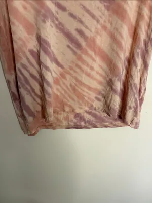 American Eagle Outfitters Short-Sleeve V-Neck Tie-Dye Top in Mauve and Peach thumbnail 4