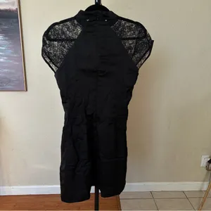 HOUSE OF CB 'Thea' Black Embroidered Mini Dress NWOT‎ XL thumbnail 3