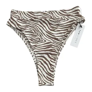 Tan + Lines Sivan Ayla Zebra Como Bottoms Bikini Swim Women’s Size Small NWT thumbnail 1