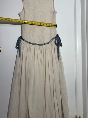 NWOT Free People Nightingale Solid Midi Dress with Navy Tie thumbnail 11