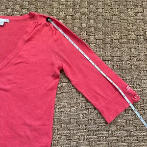 Women’s Gap Coral V-Neck Button Front Cardigan Sweater M 3/4 Sleeve Cotton thumbnail 7