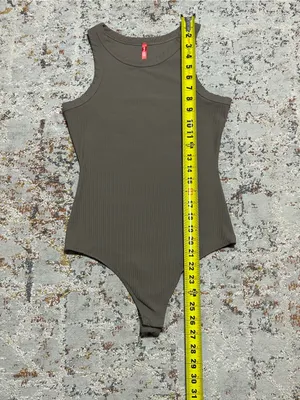 Spanx Suit Yourself Racerback Ribbed Bodysuit color smoke size Small thumbnail 7