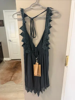 $85 NWT POL Gypsy boho romper western lace playsuit S thumbnail 8