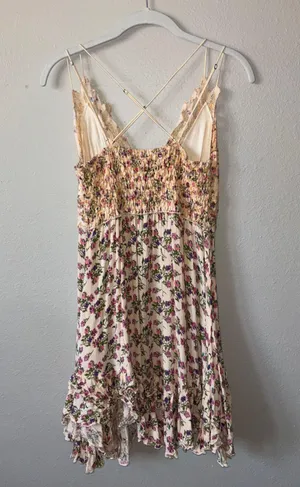 Free People Adella boho lace floral mini slip dress thumbnail 8