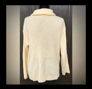 Toppies Cream Oversized sweater with zip-up collar - Size medium thumbnail 3