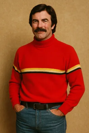 Vintage 70's J.S.I. All American Sportswear red striped ski sweater Size Medium thumbnail 5