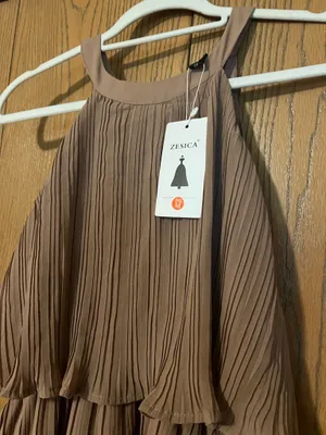 Amazon Ruffle Layered Long Maxi Dress Halter Top Brown wedding guest thumbnail 3