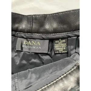Dana Buchman Women's Black 100% Leather Pants Size‎ 4 Soft Lined W Flaw thumbnail 2