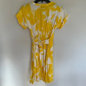 Simply Vera Vera Wang Yellow Floral Linen Blend‎ Tie Back Dress Womens XS thumbnail 13
