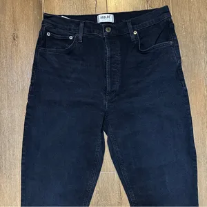 AGOLDE Riley Long Jean in Compilation Distressed Black Straight Jeans Size 29 thumbnail 3
