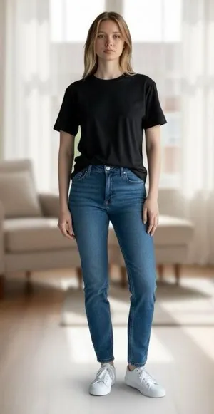 J Crew $118 Essential Straight Leg Jeans Medium Blue Raw Hem Size 30 CD679 thumbnail 1