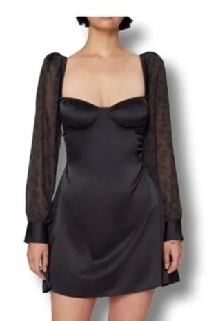 Danielle Bernstein We Wore What Whimsigoth Vamp Romantic Mini Dress‎ Black 00 thumbnail 1