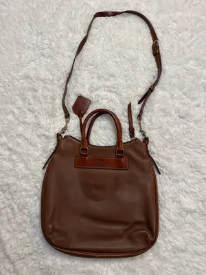 Dooney & Bourke Florentine Vacchetta Leather Crossbody Satchel in Caramel Brown thumbnail 15