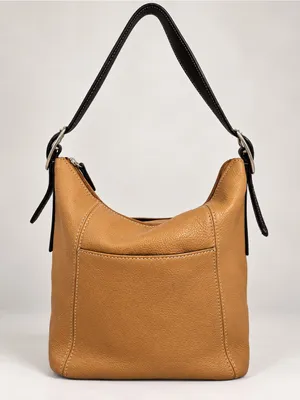 Tignanello Camel Tan Soft Leather Zipper Closure East West Shoulder Bag thumbnail 1