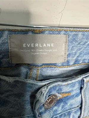 Everlane The Curvy 90’s Cheeky Straight‎ Ankle High Rise Button Fly Denim Jeans thumbnail 7
