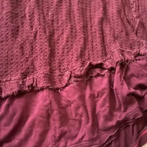 We‎ the free oversized waffle knit sweater medium maroon thumbnail 3