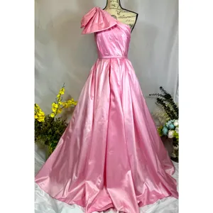 Mac Duggal One Shoulder Large Bow Pleated Gown Ice Pink 2 thumbnail 4