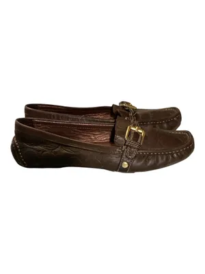 Coach Brown All-Over Embossed Signature Monogram Leather Saidey Loafers - Women's Size 7M thumbnail 3