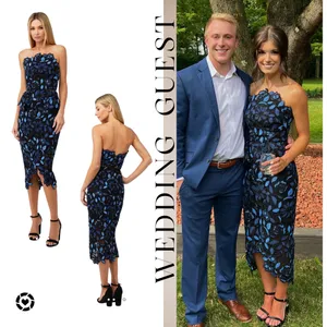 ELLIATT Strapless Embroidered Midi Dress Size [size 0 thumbnail 3