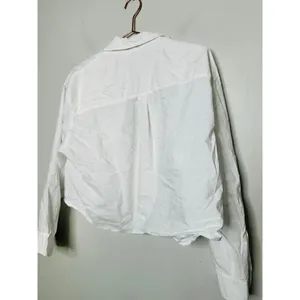 MAJE White 100% Cotton Cropped Button Up Long Sleeve Collared Shirt Size 2 thumbnail 6